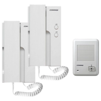 ZESTAW DOMOFONOWY COMMAX 2x UNIFON DP-2HPR(DC) + STACJA BRAMOWA DR-201D 12VDC